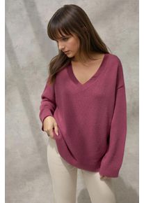 Dicker Strick-V-Ausschnitt-Pullover