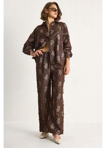Besticktes &Uuml;bergr&ouml;&szlig;e Hemd und Weite Hosen Set
