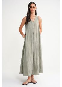 V-Ausschnitt Maxikleid