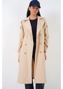 Langer Doppelreihiger Trenchcoat
