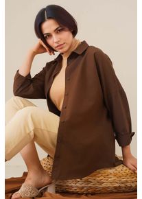 Relaxed Fit Popeline-Shirt mit Knopfverschluss