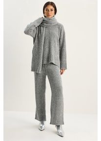 Oversized geripptes Strick-Zweiteiler-Set
