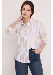 &Uuml;bergro&szlig;es gestreiftes Button-Up Hemd
