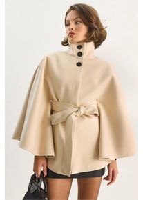 Poncho-Mantel mit Bindegurt