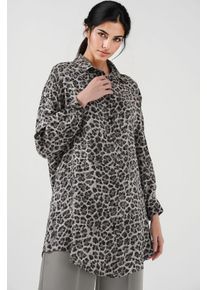 Leopardenmuster Langarm Button-Up Hemd