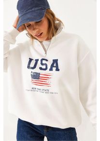 Rei&szlig;verschlussbedruckter Pullover