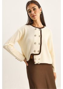 Rippstrick Knopf-Cardigan