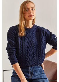 Strukturierter Rippstrick-Pullover mit Rundhalsausschnitt