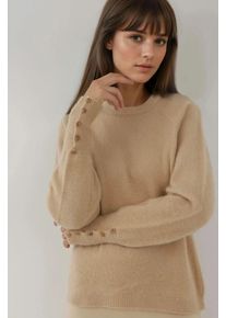 Weicher, strukturierter Pullover mit Knopfdetails und langen &Auml;rmeln