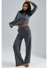Modal Touch Halbkragenbluse & Elastische Taillenhose