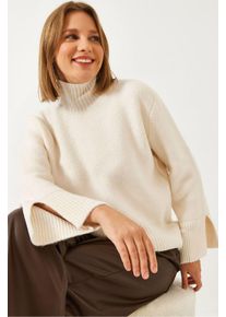Rollkragen-Relaxed-Fit-Pullover mit Schlitzdetails