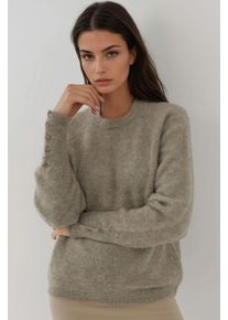 Weicher strukturierter Pullover mit Knopfdetails und langen &Auml;rmeln