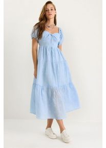 Besticktes Herzkragen Maxikleid