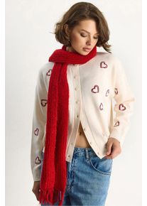 Langer Strickcardigan mit Knopfkragen