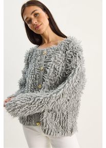 Strukturierter Knopf-Cardigan