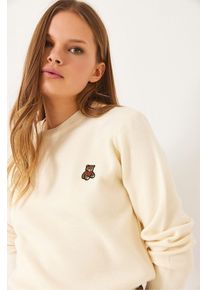 Bestickter Rundhalsausschnitt Pullover