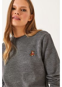 Gestickter Rundhalsausschnitt Pullover