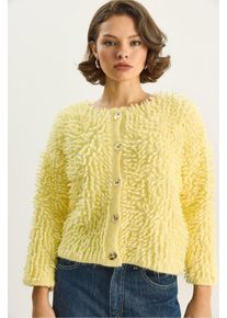 Strukturierter Knopf-Cardigan