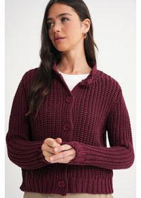 Strukturierter Rippstrick-Cardigan mit Kn&ouml;pfen