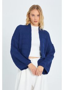 V-Ausschnitt Rippstrick-Cardigan