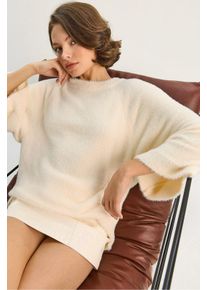 Strickpullover mit strukturiertem Muster und Rundhalsausschnitt