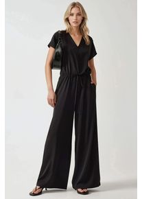 Hose-Overall mit weitem Bein und V-Ausschnitt
