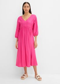 bonprix Maxikleid aus softem Viskose-Mix, pink, Gr.48, Maxikleid mit tiefem V-Ausschnitt aus softem Viskose-Mix