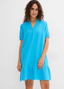 bonprix Minikleid aus Musselin, blau, Gr.38, H&uuml;bsches Musselin-Kleid mit Volant., aus Musselin