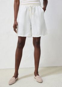 bonprix Bermuda aus reinem Leinen, wei&szlig;, Gr.50, sommerliche Bermuda mit Fransen aus hochwertigen Leinen