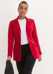 bonprix Longblazer aus Baumwoll-Jersey, rot, Gr.42, Modischer Baumwolljersey-Longblazer mit elegantem Schnitt, aus 100% Baumwolle