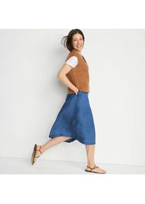 LANDS' END Leichter TENCEL Midi-Schlupfrock Chambray, Damen,  Blau, Kunstseide/Lyocell (Viskose), by Lands' End