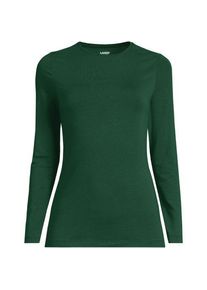 LANDS' END Shirt aus Baumwolle/Modal-Mix mit Rundausschnitt, Damen,  Gr&uuml;n, Elasthan/Baumwolle Modal, by Lands' End