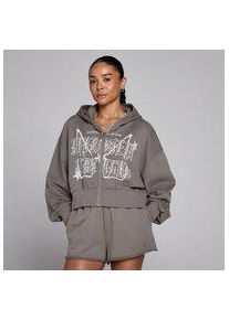 Myprotein MP Damen Lift Graphic Lifestyle Hoodie mit Rei&szlig;verschluss - Dunkle Tr&uuml;ffel - XS