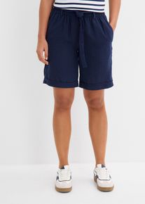 bonprix Bermuda, blau, Gr.40, Moderne Bermuda in Leinenoptik