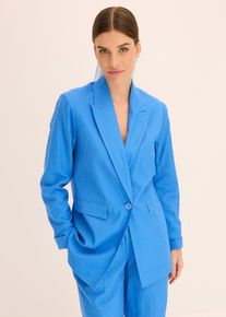 bonprix Leinen-Blazer, blau, Gr.44, Einkknopf-Blazer mit Pattentaschen