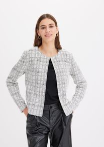 bonprix Strickjacke aus Baumwoll-Mix, schwarz, Gr.40/42 (M), Edle Jacke aus strukturiertem Fabric, aus Viskose