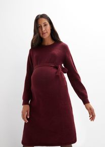 bonprix Umstandskleid aus flauschigem Strick, rot, Gr.36/38 (S), Weiches Umstandsstrickkleid mit Bindeband