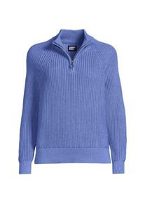 LANDS' END Baumwollpullover mit Troyer-Kragen, Damen,  Lila, Baumwolle, by Lands' End