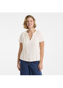 LANDS' END Flammgarn-Shirt mit Tunika-Ausschnitt, Damen,  Wei&szlig;, Baumwolle, by Lands' End