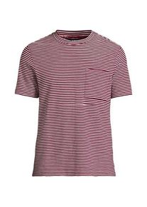 LANDS' END Kurzarm-Shirt aus Baumwoll-/Leinenmix, Herren,  Rot, Baumwolle/Leinen, by Lands' End