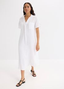 bonprix Kaftan-Kleid aus weichem Musselin, wei&szlig;, Gr.50, Kaftan-Kleid in Oversize-Passform mit Kimono&auml;rmeln und Seitenschlitzen am Saum., aus 100% Baumwolle,Musselin