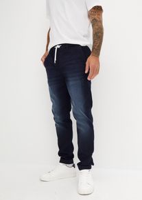 bonprix Regular-Fit Jeans-Jogger mit Dehnbund Straight, blau, Gr.46, Moderne Schlupf-Sweatjeans, 73% Baumwolle