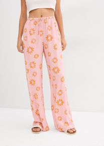 bonprix Schlupfhose aus softer Viskose, rosa, Gr.50, L&auml;ssige Webhose mit Druck, aus Viskose