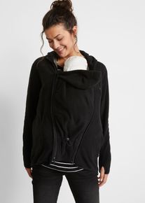 bonprix Kuschelige 3-in-1 Umstands-Fleecejacke und Tragejacke, schwarz, Gr.40/42 (M), Fleecejacke f&uuml;r die Schwangerschaft und danach mit Trageeinsatz