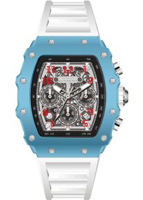 Invicta Racing 69695 Herrenuhr - Quarzwerk - Acryl mit silbernem Zifferblatt - 43 mm