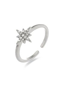 Luxenter Ring mit rhodiniertem Brillantzirkonia - Kimsel