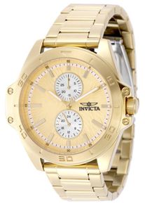 Invicta Speedway 50355 Herrenuhr - Quarzwerk - Edelstahl mit goldenem Zifferblatt - 44 mm