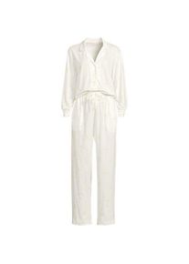 LANDS' END Besticktes Pyjama Set aus Baumwoll-Jersey, Damen,  Wei&szlig;, Baumwolle, by Lands' End