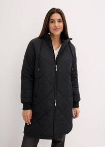 bonprix Kapuzen-Kurzmantel mit Steppung, schwarz, Gr.46, Komfortabler Kurzmantel mit Kapuze und Seitenschlitzen bietet mehr Bewegungsfreiheit