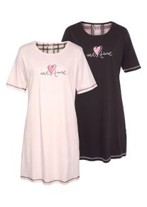 sheego Gro&szlig;e Gr&ouml;&szlig;en Sleepshirt, schwarz, schwarz-wei&szlig; kariert, rosa, rosa-schwarz kariert, Gr&ouml;&szlig;e 44/46 - Damen